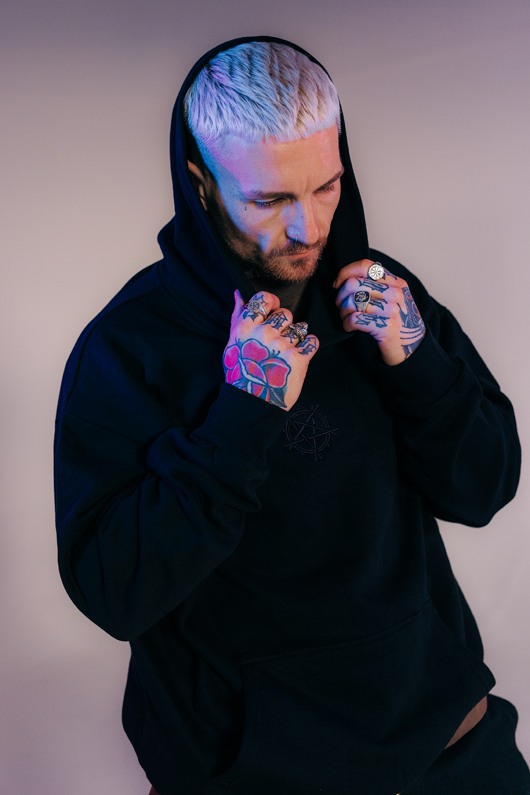 SLAM EMBROIDERED HOODIE BLACK