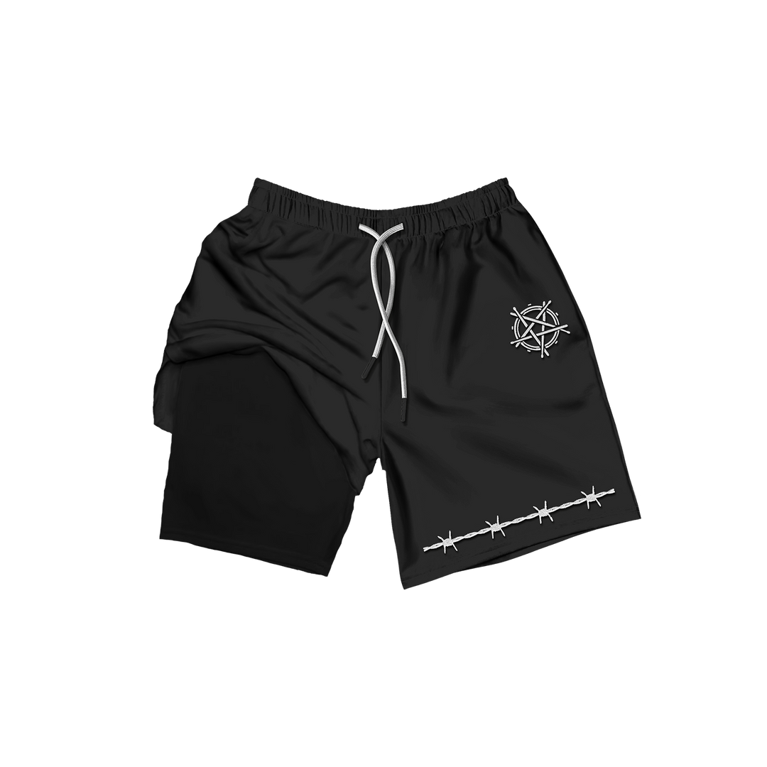 BLACK BARBWIRE PERFORMANCE STAGE SHORTS