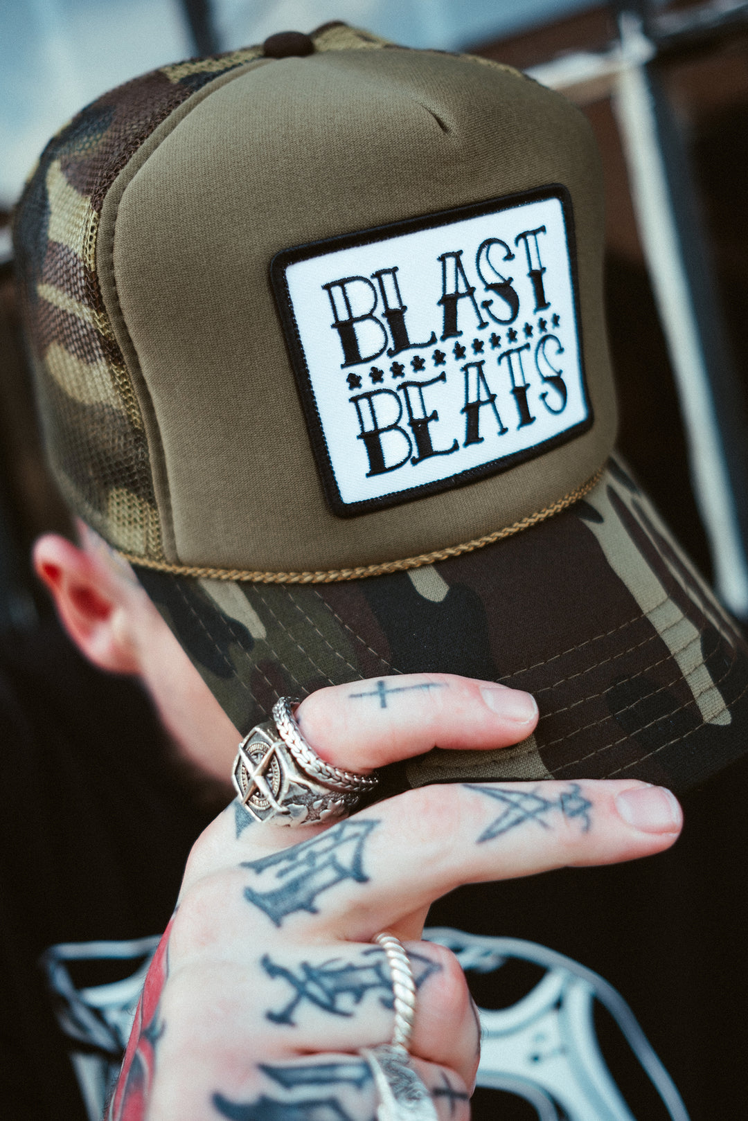 BLAST BEATS TRUCKER HAT - CAMO